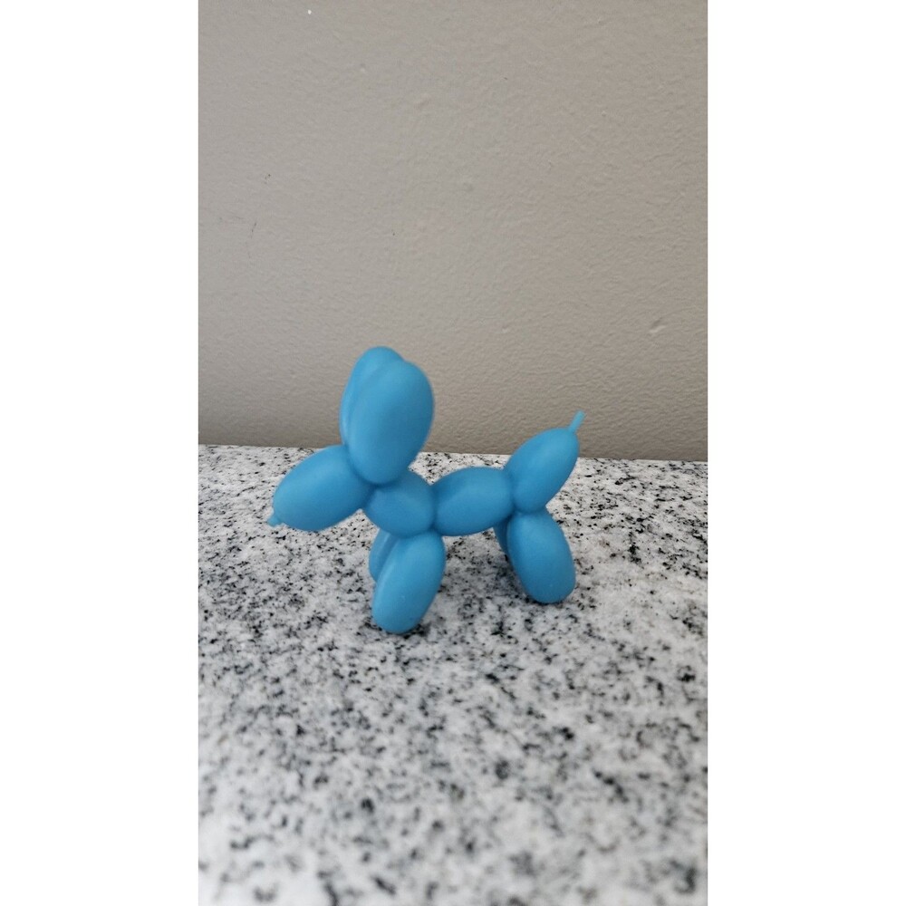 Mini Blue Soft Rubber Balloon Dog Figurine Squeezy Squishy Fidget Toy Desk Decor